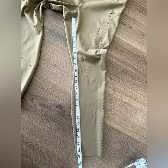 Brooks Method 7/8 Running Perforated Tights Leggings In Oatmeal Tan Size Large - Picture 13 of 14